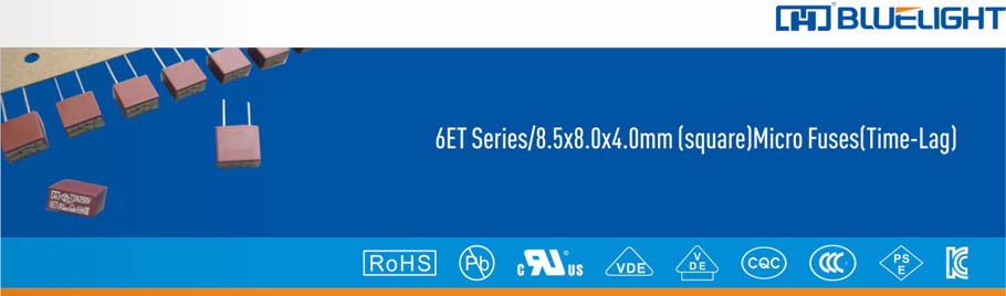 6ET 方型微型延時保險絲(圖1) 6ET 方型微型延時保險絲(圖1)